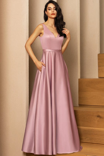 Robe Satinée Rose Poudré