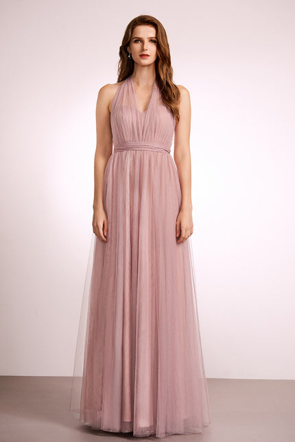 Robe Demoiselle Rose Encolure Aérienne - gallery 1