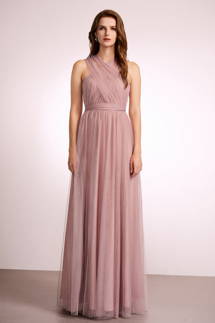 Robe Demoiselle Rose Encolure Aérienne - gallery 9