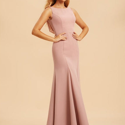 Robe Sirène Rose Poudré À Dos Nu