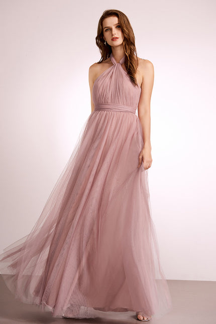 Robe Demoiselle Rose Encolure Aérienne - gallery 7