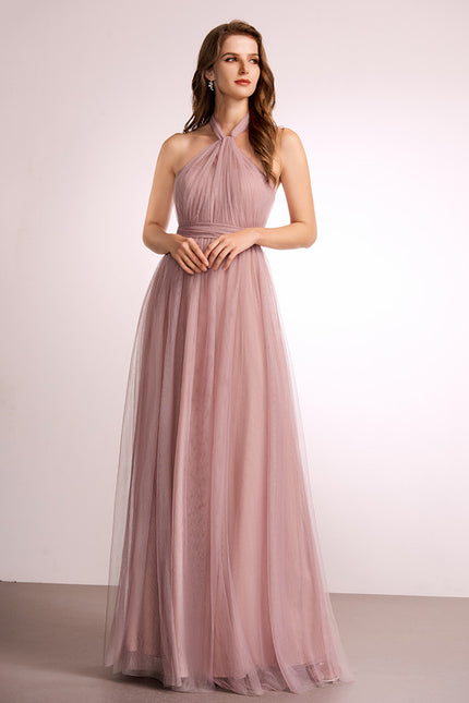 Robe Demoiselle Rose Encolure Aérienne - gallery 2