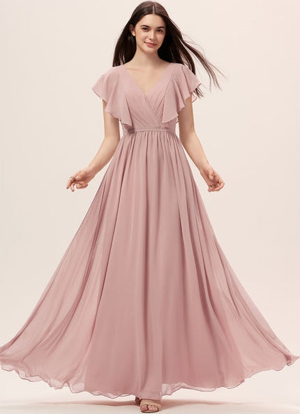 Robe Fluide Rose Poudré À Fente