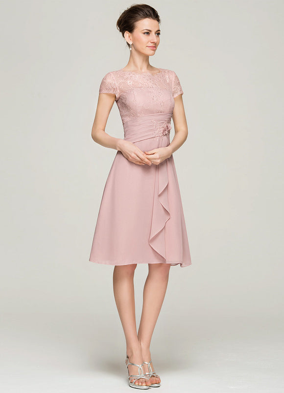 Robe De Mère De La Mariée Rose Poudrée À Dentelle Florale - gallery 2